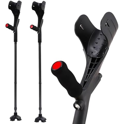 YOKABOZE Adult Forearm Crutch (x2 Units), Foldable Lightweight and Adjustable, Forearm Crutch for Heavy Duty Work Cover