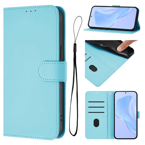 Étui pour Samsung Galaxy S24 bleu ciel en cuir avec portefeuille