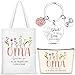 Otuuz 3 St&uuml;ck Geschenke f&uuml;r Mama Baumwolltasche Kosmetiktasche Schl&uuml;sselanh&auml;nger Beste Mama Geschenke f&uuml;r Mutter zum Geburtstag Muttertag Weihnachten(Oma)