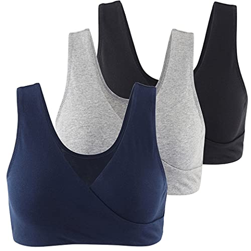 Image of COLOMI Maternity Nursing Bra Wireless Cotton Breastfeeding Bra for Sleep