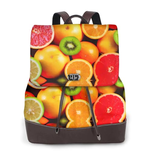 Sac à dos en cuir femme au motif fruits frais idéal pour vos sorties