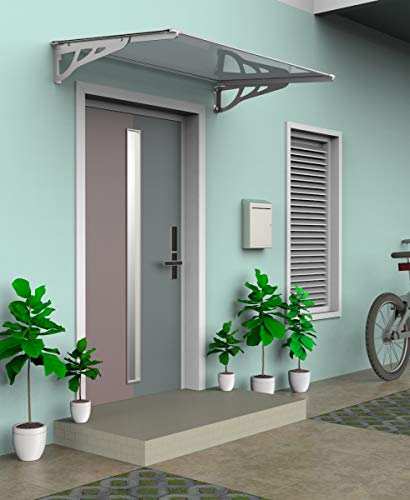 SCHARTEC Aluminium-Vordach als Haustürvordach in 100, 120 oder 150 cm | schützt auch bei extremen Wetterlagen Vordach für Haustür Überdachung | Aluminium Polycarbonat
