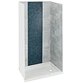 RecPro RV 24" x 40" Shower Surround with or Without Shower Pan | Adhesive Included | One Piece Glue-in (Teal Waterfall Tile, Shower Surround Only)