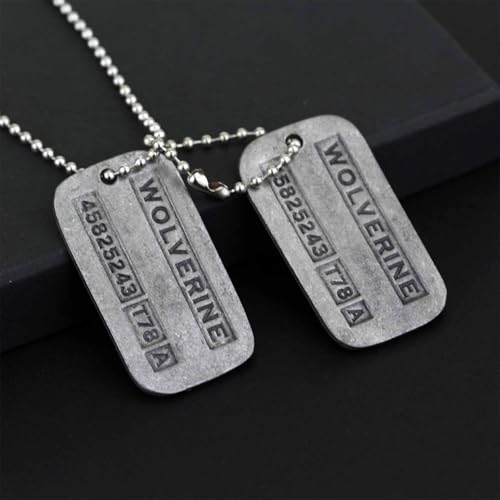doppelseitige Erkennungsmarken an 50,8 cm Kette für Kostüm, Cosplay, Requisite, Militär-Erkennungsmarken aus Edelstahl