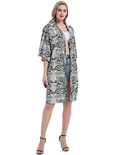 Image of Anna-Kaci Women Print Short Sleeve Cardigan Long Open Stuff Kimonos Loose Casual Cover Up Shirts