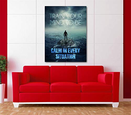 Jihong Canvas Wall Art For Home Decor Painting The Picture Print On Canvas Train Your Mind Poster (24X32Inch,Framed) #TOP2