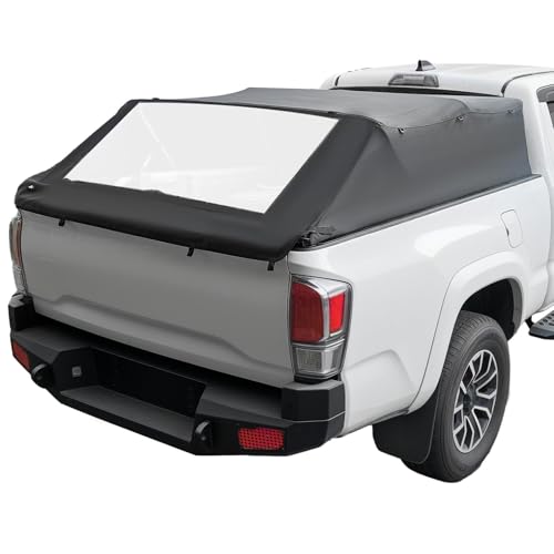 JOYTUTUS Truck Bed Soft Topper Compatible with Tacoma 2016-2023 with 6ft Bed Foldable Truck Cap Camper Shell for Tacoma 2nd & 3rd Gen