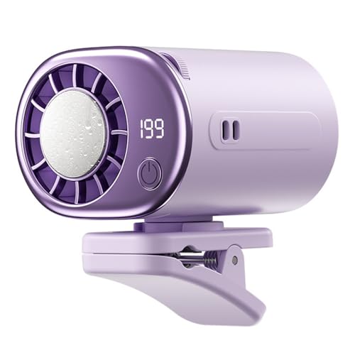 Ventilador de aire acondicionado para coche con 199 velocidades y rotación de 360°, ventilador personal portátil con clip con refrigeración semiconductor, ventiladores recargables USB para coche, ofi