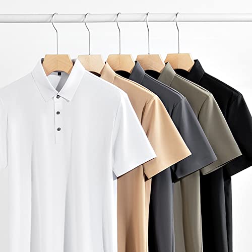 Atofy Mens Polo T-Shirts Casual Collared Shirt Moisture Wicking Cool Golf Shirts For Men(Black, L) #TOP4