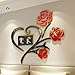 CrazyDeal Wedding Picture Frames Collage Love 3D Stickers Wall Decor with Two 4x6 Size Photo Frames for Bed Living Room Home