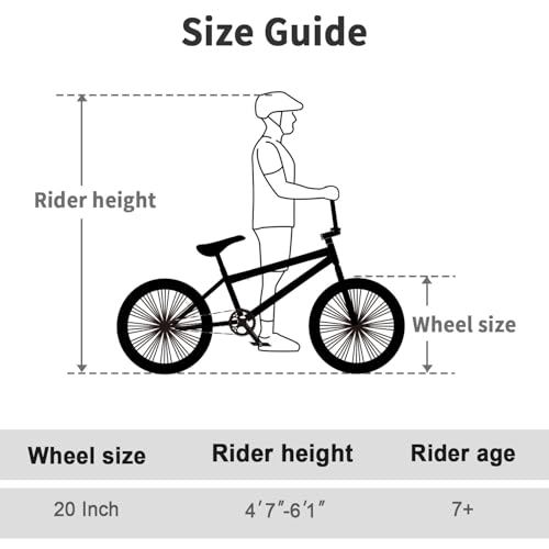 Freestyle BMX Bike, 20 Inch Yaphet Bicycle for Teen Beginner