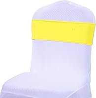 Vista 205 de MDS - Paquete de 50 bandas elásticas de elastano para silla, lazos elásticos para sillas con hebilla deslizante, ajuste universal para bodas, Acción