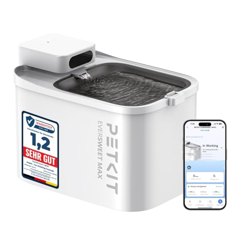 PETKIT EVERSWEET Max Fontaine a Eau Chat sans Fil, Fontaine a Eau Chat Chien Acier Inoxydablee, 26dB...