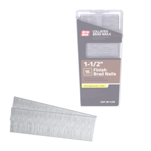 18 Gauge Electrogalvanized Straight Collated Brad Nails, 1-1/2