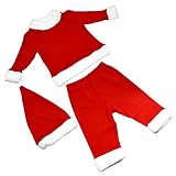 Schaffen Sie eine perfekte Weihnachtsstimmung mit diesem Weihnachtsoutfit. Süßes Geschenk für Kinder, kleiner Nikolaus, den Sie zu Weihnachten sehen.