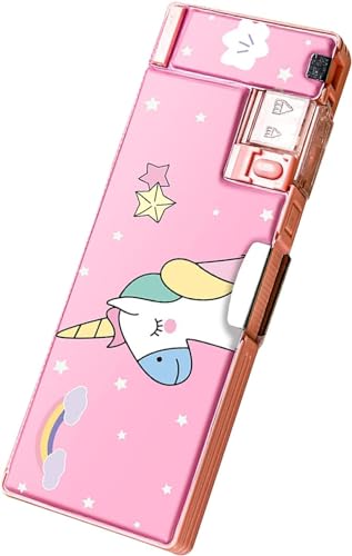 Image of Magical Multifunctional Compass Box Cute School Pencil Tools for Girls, Unicorn Compass Box for Boys, Aesthetic Stationary Items for Kids, Magnetic Pencil Box, Best Gifts