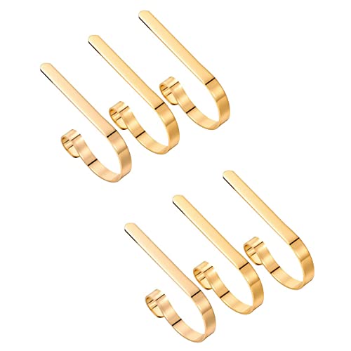 Vastland Stocking Holders For Mantle, Christmas Stockings Hangers - Stocking Hangers For Mantel, Stocking Holder For Mantle, Stockings Hooks, Clips, Gold Color Set Of 6 #TOP16