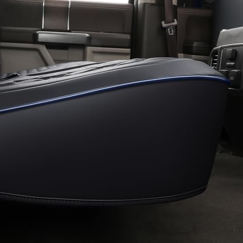Huidasource Fit for Chevy Silverado/GMC Sierra Rear Seat Cover, Thickened Split Nappa Leather Truck Back Seat Covers 2007-2013&2019-2026 1500, 2020-2026 2500HD 3500HD Crew Cab WT LS LT, Black＆Blue by Huidasource - Used condition - Image 6