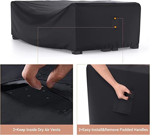 Image of Mrrihand Outdoor Patio Furniture Covers Waterproof 102 inchLx74 inchWx28 inchH Black