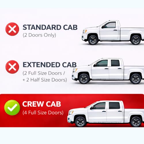 Image of KPY Rain Guards Fit for 2007-2013 Chevrolet Silverado /GMC Sierra 1500 /Avalanche Crew Cab, Out-Channel Window Visor Vent Wind Deflector, 2007-2014 Chevy Silverado /Sierra 2500HD 3500HD /Suburban /Yukon XL