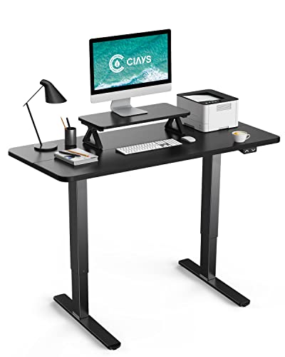 Ciays 48" Electric Standing Desk, Ergonomic Height Adjustable Desk With Small Table For Home And Working, 48 X 24 Inch Sit Stand Desk, Computer Workstation With Black, Tzed2 #TOP28