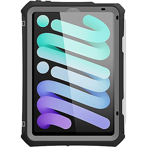 Saharacase Waterproof Protection Case Cover For Apple Ipad Mini 8.3 Inch (6Th Generation 2021) [Shockproof Bumper] Heavy Duty Military Tested Ip68 Water Resistant Rugged Protection Antislip - Black #TOP5