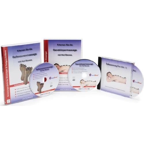 Hot Stone Massage DVD Set (2 DVDs + Musik-CD) – Anleitung Ganzkörpermassage & Fußreflexzonenmassage für Zuhause, inkl. GEMA-freier Entspannungsmusik