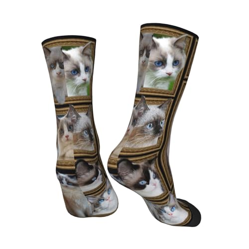 Calico Cat Kids Socks 6-10 Years Old Lightweight Non-Slip Children Crew Socks4