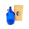 5 x Glass Balloons Blue 5 Litres Blue Glass Handle Bottle with Hand Screw Cap PP35 (Pack of 5)
