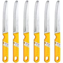 Kiwi SET 512 6 piece Fruit Knives,Silver and Yellow