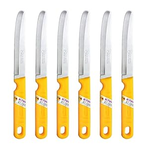 Kiwi SET 512 6 piece Fruit Knives,Silver and Yellow