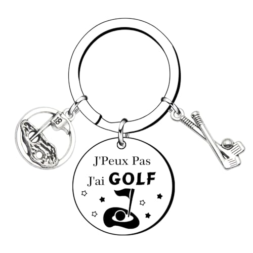 GUOYU - GOUYU Porte-clés « J'peux pas, j'ai golf» avec acier inoxydable et breloque balle –idéal cadeau pour Les amateurs de golf - création - -5%