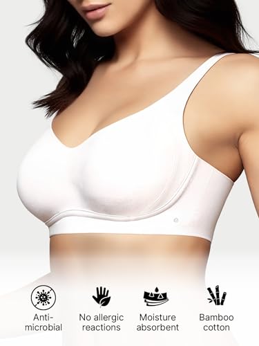 Image of Enamor Bamboo Cotton A077, Side Support, Everyday Women's T-Shirt Bra - 3X Softer, 4X More Absorbent, Antimicrobial, Padded, Wirefree, Full Coverage