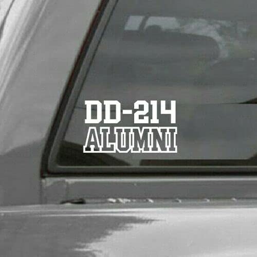 rbnDD-214 Alumni Sticker Auto Vinyl Funny Car Decals Windshield Windows (White)