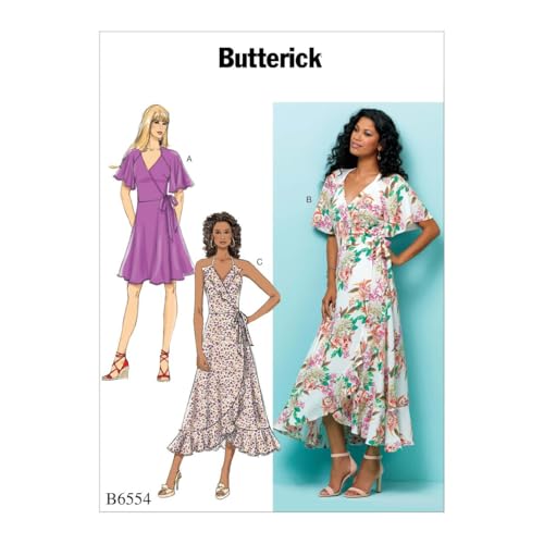 Butterick 6554 E5 Talla 14-22 - Vestidos envolventes para Mujer, Tejido Multicolor, 17 x 0,5 x 22 cm