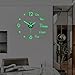 3D DIY Wall Clock, LuminousFramelessSilent Living Room Dining Room Simple 3D Wall Sticker Wall Clock Creative Luminous DIY Acrylic Wall Clock Punch-Free Quartz Clock (15.8IN)