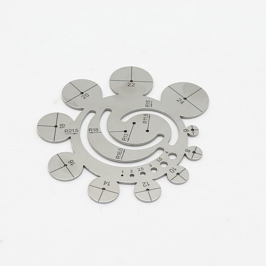 Règle De Coupe Ronde En Acier Inoxydable - Outil DIY Pour Cuir, Bois, Tissu (80x85 Mm)