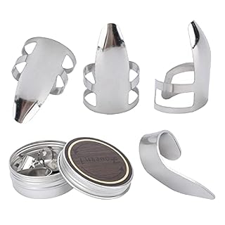Médiators, 3Pcs Index Finger + 1Pc Thumb Picks Metal Guitar Remplacer les Accessoires avec une Boîte de Rangement pour… - Les Beatles, Paul McCartney, John Lennon, RIngo Starr, George Harrison