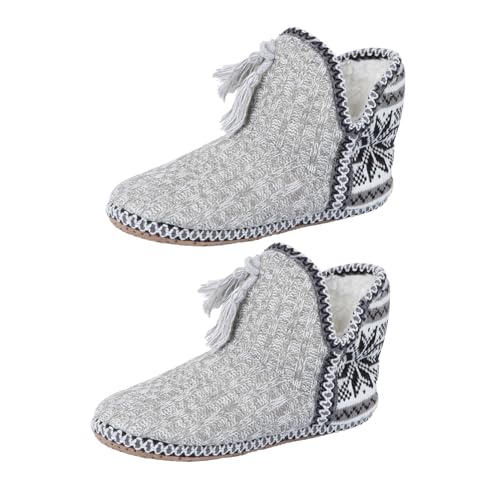 Veemoon 1Par Zapatillas De Casa Para Mujer Botines Cálidos y Adorables Con Detalles De Borlas Color