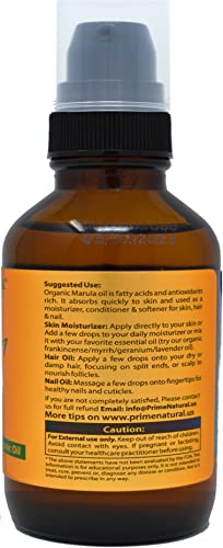 Organic Marula Oil 4Oz/120Ml - Usda Certified - Cold Pressed, Unrefined, Virgin - 100% Pure, Natural, Vegan, Best For Face, Body, Hair, Nails, Skin Care #TOP1