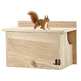 Small Squirrel Nesting Box Outdoor, Unfinished Wooden Critter Shelter