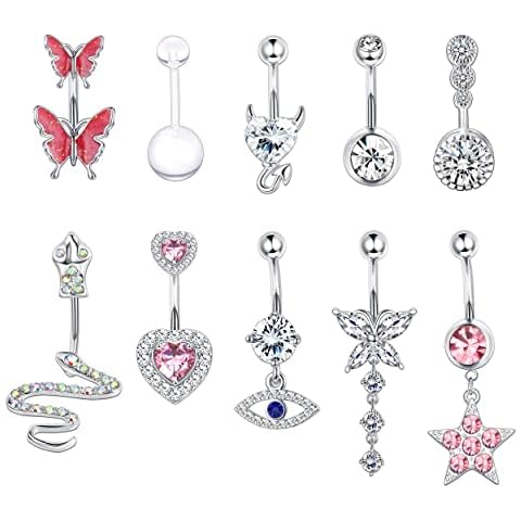 MILACOLATO Piercing Ombligo Anillo Acero Quirúrgico Cover