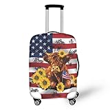 Mumeson Funda protectora para maleta de viaje, lavable, para equipaje de 45,7 a 81,3 cm, Bandera americana de vaca-1, M-(22'-25'cover)