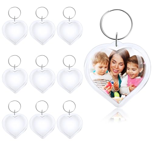 Telooco Personalisierte Schlüsselanhänger mit Herz - Transparent Acryl Foto DIY Geschenk Kunststoff Fotoanhänger mit 10 Stück (5 × 4,8 cm) Telooco Personalisierte Schlüsselanhänger mit Herz - Transparent Acryl Foto DIY Geschenk Kunststoff Fotoanhänger mit 10 Stück (5 × 4,8 cm)