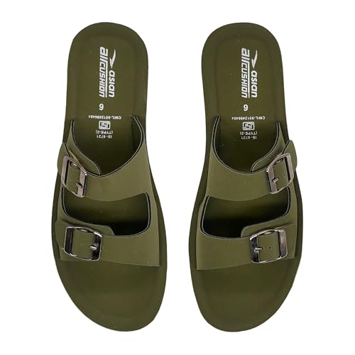 Image of ASIAN PL-908 Cushion Slippers for Women | Stylish Double Buckle Slip-Ons | Soft Air Cushion Comfortable Footbed | Lightweight Daily Wear Casual Flats for Indoor Outdoor Use