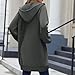 MaMiDay Long Hoodies for Women Zip Up Double Zipper Fleece Jacket Tunic Sweatshirts Fall Winter Fashion Clothes Dark Gray