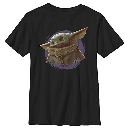 STAR WARS Boy's The Mandalorian The Child Circle Halo T-Shirt - Black - X Small