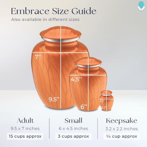 Image of Geturns - Adult Cremation Urns for Human Ashes I Large Photo Funeral Urn for Men and Women I 200 lbs (Pearl Orange)