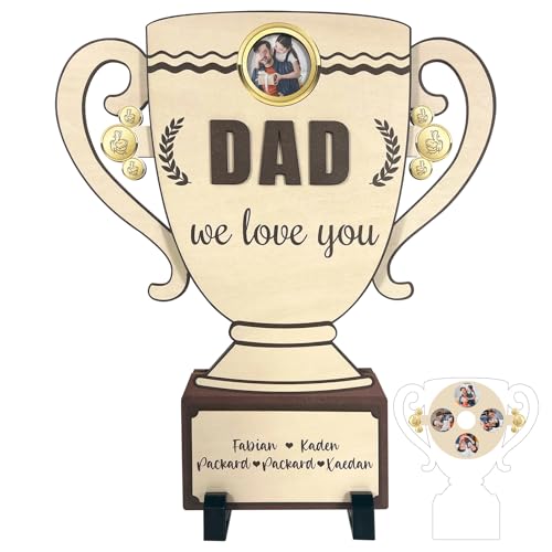 Personalized 3D Wooden Trophy for Dad