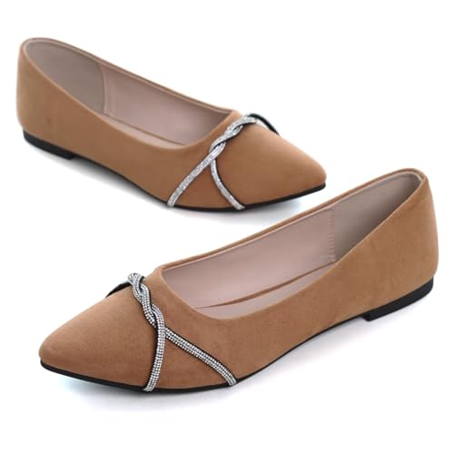 Image of Stunner Womens Flats Fashion Pointed Toe Bowknot Ballet Flats Cute Slip On Dress Flats Comfortable Party Wedding Flats2